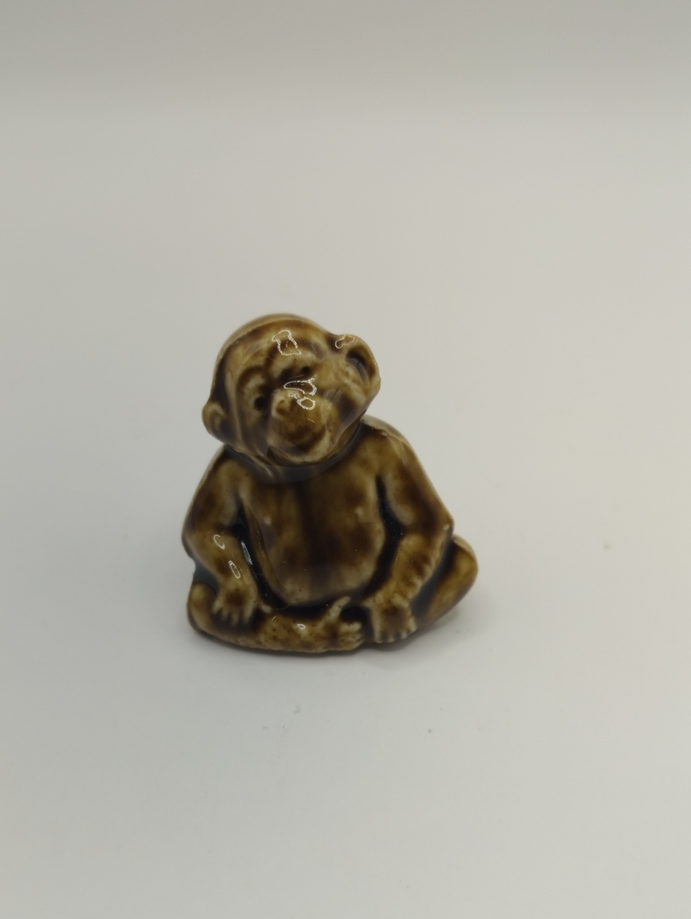 Vintage Wade Whimsies England Chimpanzee Red Rose Tea Miniature Pottery